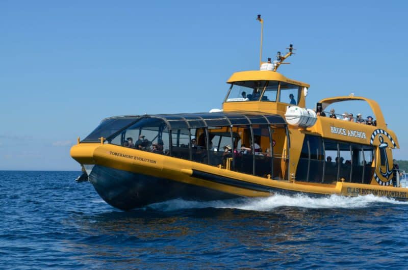 Tobermory glass bottom boat tours, tours Tobermory, cruise Tobermory, Bruce Peninsula National Park